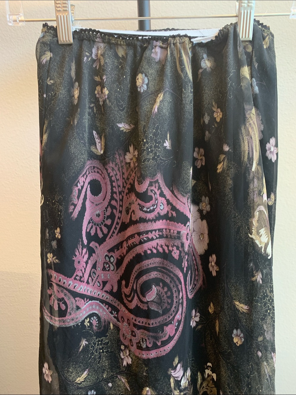Connected Apparel Black Floral & Paisley Skirt Whimsigoth Y2K vintage Size M - Picture 7 of 11